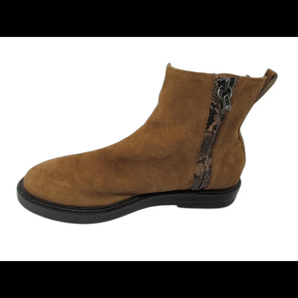 Donald J. Pliner Womens Brown Suede Double Side Zippers Ankle Boots Size US 8.5